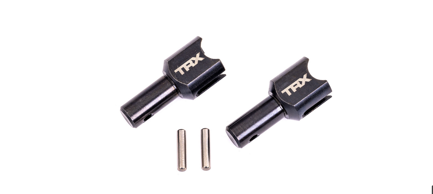 TRA9586X Traxxas Differential output cup, center (hardened steel, heavy duty) (2)/ 2.5x12mm pin (2)