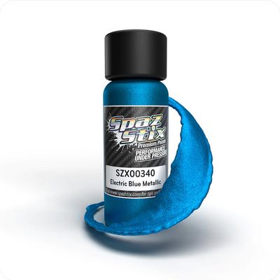 SZX00340 Spaz Stix Electric Blue Metallic Airbrush Ready Paint, 2oz Bottle