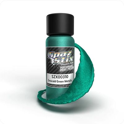SZX00310 Spaz Stix Emerald Green Metallic Airbrush Ready Paint, 2oz Bottle