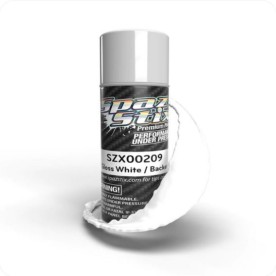 SZX00209 Spaz Stix Solid White/Backer, Aerosol Paint, 3.5oz Can
