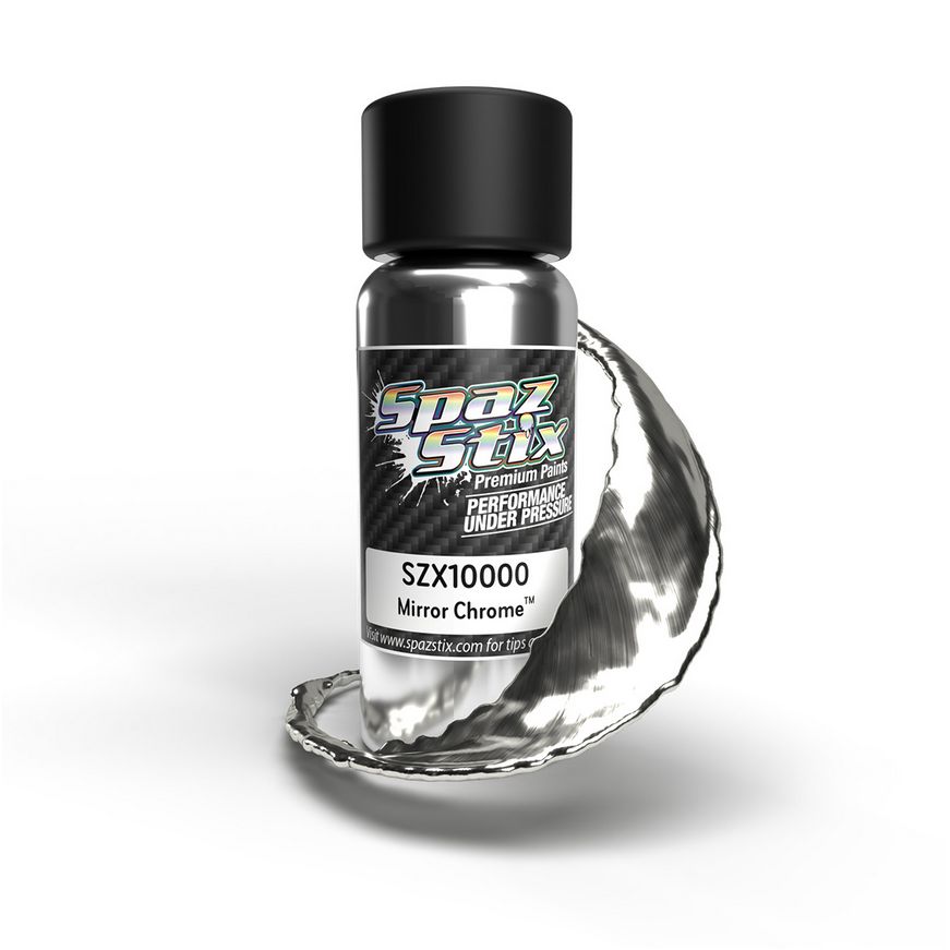 SZX10000 Spaz Stix Ultimate Mirror Chrome Airbrush Ready Paint, 2oz Bottle