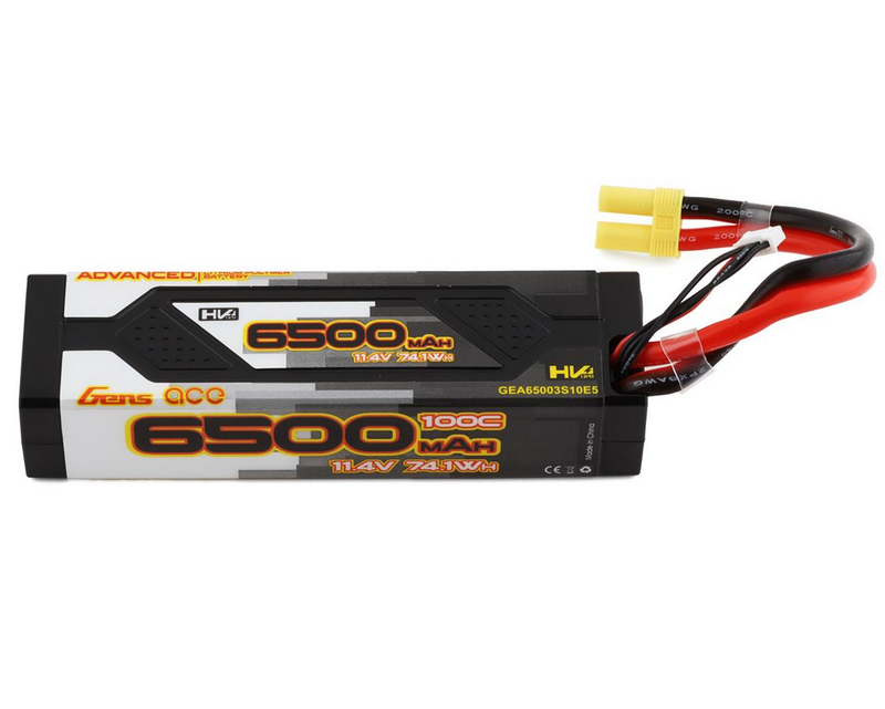 GEA65003S10E5 Gens ace Advanced 6500mAh 11.4V 100C 3S1P HardCase Lipo Battery Pack 60# with EC5 Plug