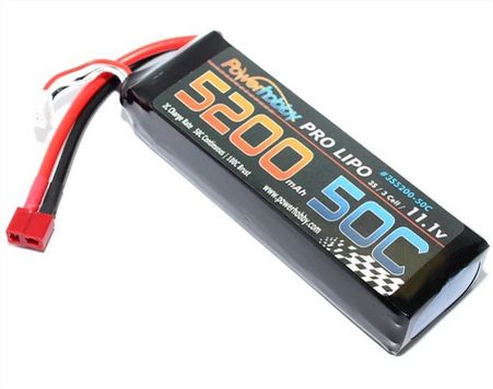 PHB3S520050CXT90 Power Hobby 5200mAh 11.1V 3S 50C LiPo Battery w/ Hardwired XT90