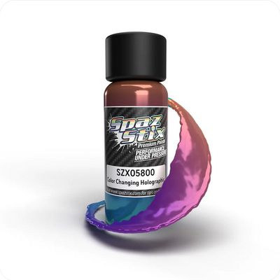 SZX05800 Spaz Stix Color Changing Airbrush Ready Paint, Holographic, 2oz Bottle