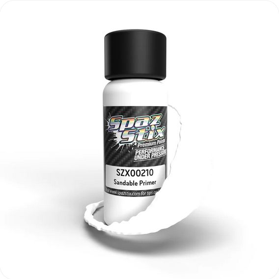 SZX00210 Spaz Stix High Quality Sandable Primer, Airbrush Ready Paint, 2oz Bottle