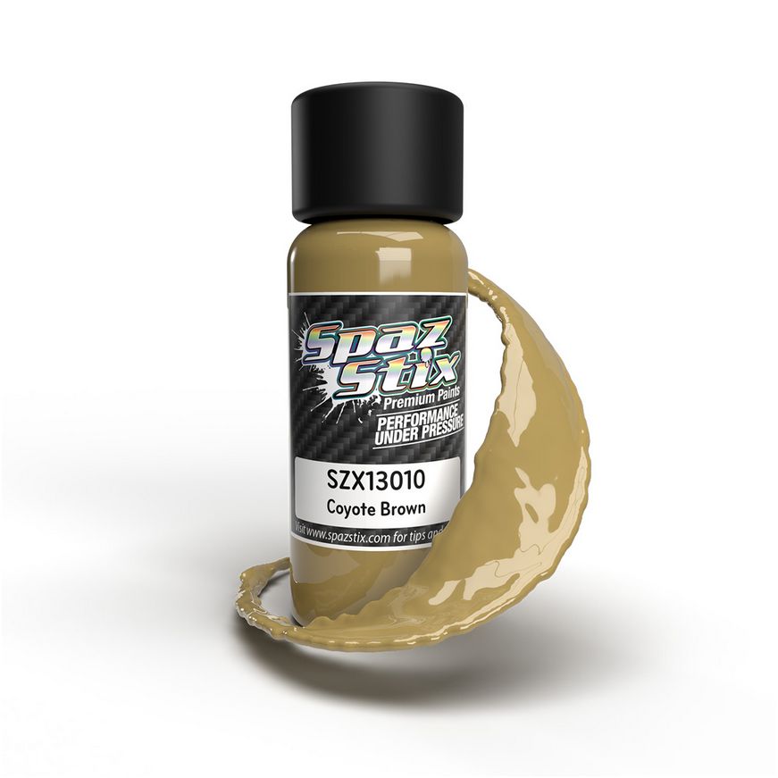 SZX13010 Spaz Stix Coyote Brown Airbrush Ready Paint, 2oz Bottle