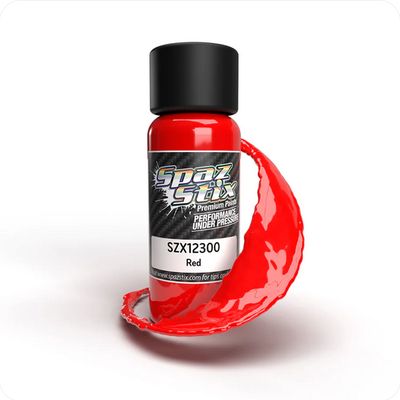 SZX12300 Spaz Stix Solid Red Airbrush Ready Paint, 2oz Bottle
