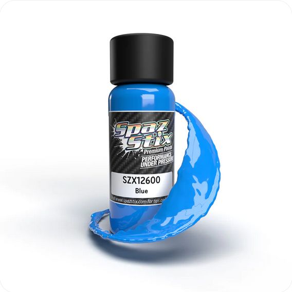 SZX12600 Spaz Stix Solid Blue Airbrush Ready Paint, 2oz Bottle