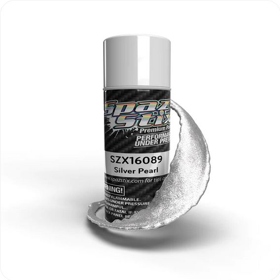 SZX16089 Spaz Stix Silver Pearl Aerosol Paint, 3.5oz Can