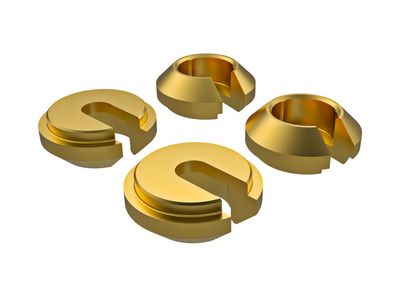 TRA9761A Traxxas Lower retainer, shock, brass (1 gram each) (4)