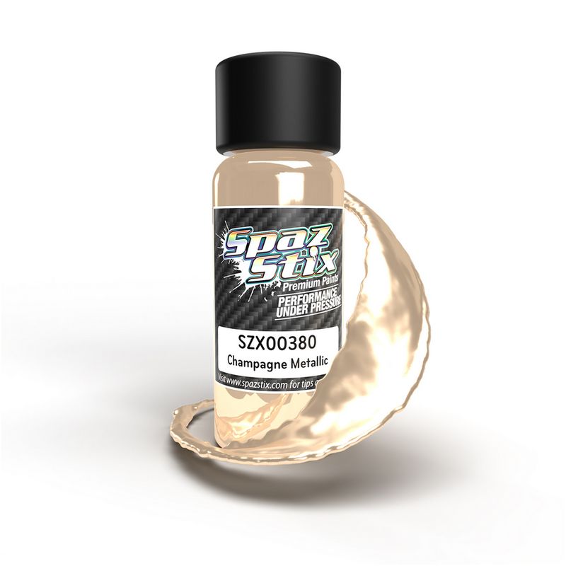 SZX00380 Spaz Stix Champagne Metallic Airbrush Ready Paint, 2oz Bottle