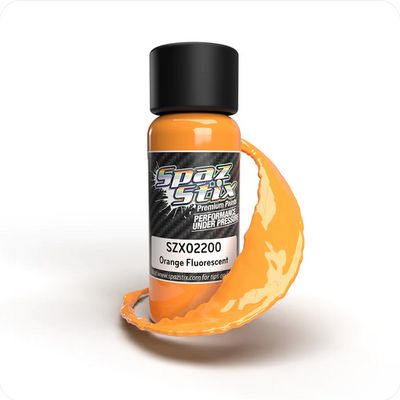 SZX02200 Spaz Stix Orange Fluorescent Airbrush Ready Paint, 2oz Bottle