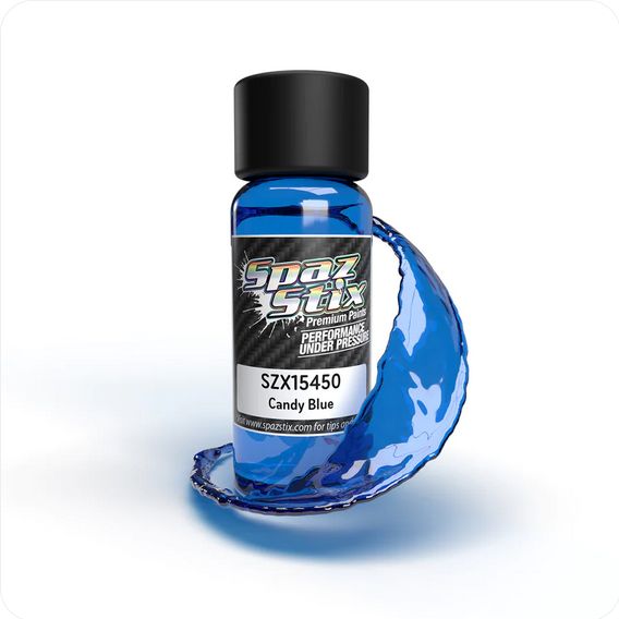 SZX15450 Spaz Stix Candy Blue Airbrush Ready Paint, 2oz Bottle