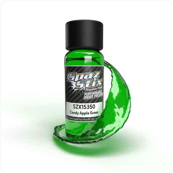 SZX15350 Spaz Stix Candy Apple Green Airbrush Ready Paint, 2oz Bottle
