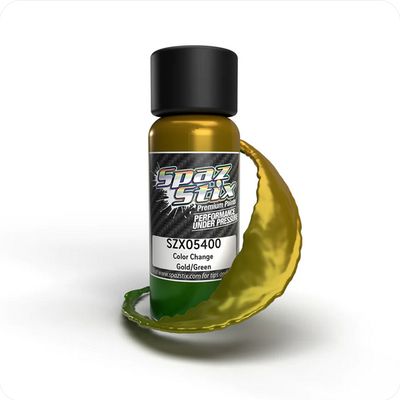 SZX05400 Spaz Stix Color Change Airbrush Ready Paint, Gold/Green, 2oz Bottle