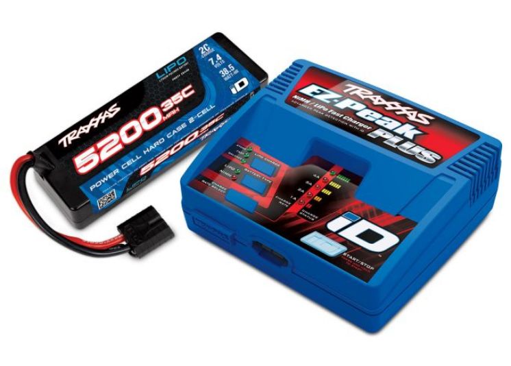 TRA2970-2SR Traxxas Battery/Charger completer pack (includes $2970 iD® charger (1), #2844R 5200mAh 7.4V 2-cell 35C LiPo ID® Battery (1))