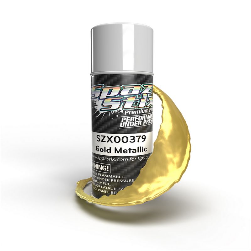 SZX00379 Spaz Stix Gold Metallic Aerosol Paint, 3.5oz Can