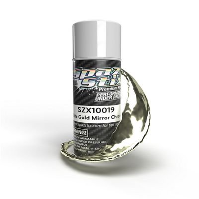 SZX10019 Spaz Stix White Gold Mirror Chrome Aerosol Paint, 3.5oz Can