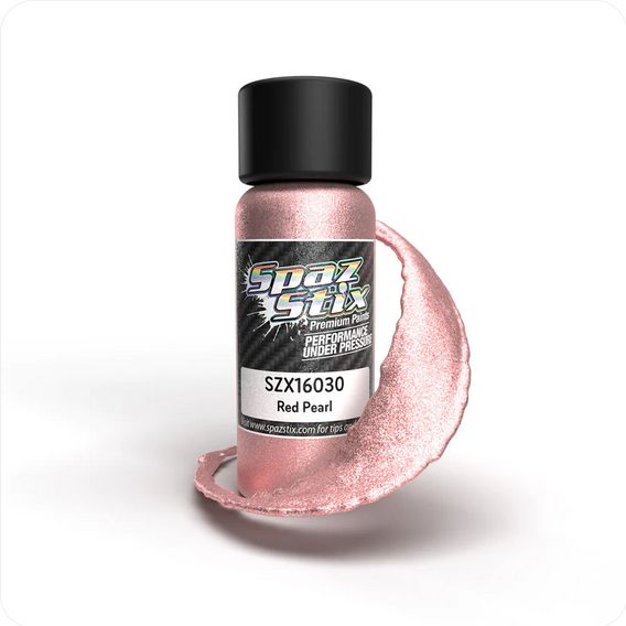 SZX16030 Spaz Stix Red Pearl Airbrush Ready Paint, 2oz Bottle