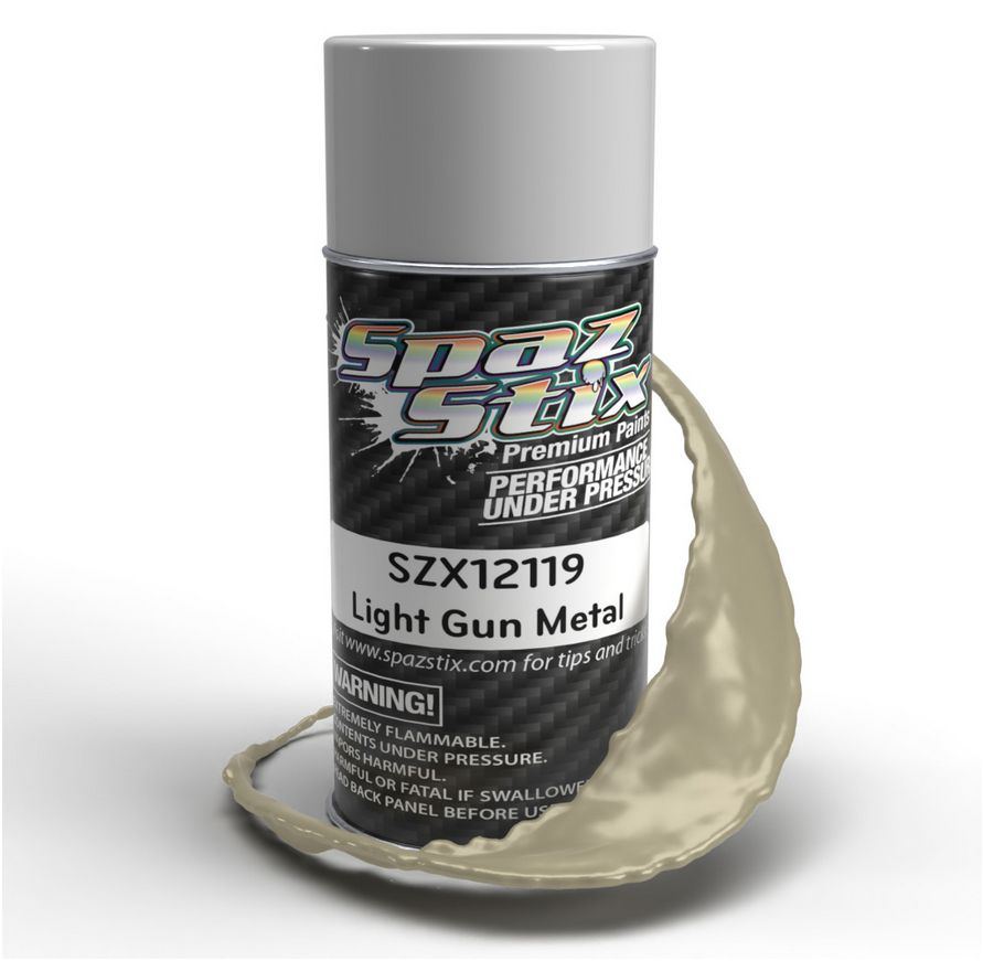 SZX12119 Spaz Stix Light Gun Metal Aerosol Paint, 3.5oz Can