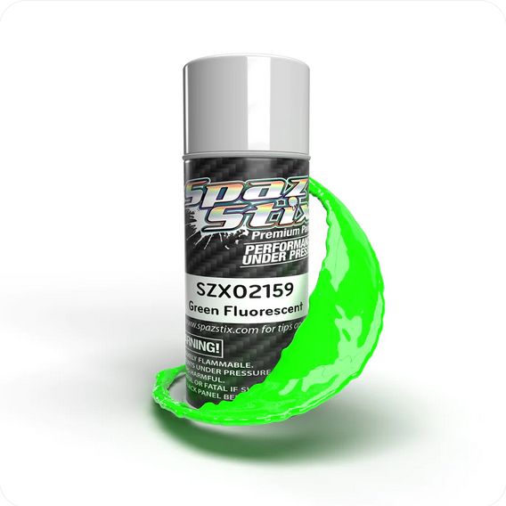 SZX02159 Spaz Stix Green Fluorescent Aerosol Paint, 3.5oz Can