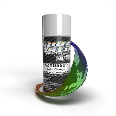 SZX05509 Spaz Stix Color Change Aerosol Paint, Gold/Green/Orange/Purple, 3.5oz Can