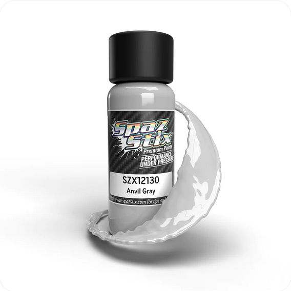 SZX12130 Spaz Stix Anvil Gray Airbrush Ready Paint, 2oz Bottle
