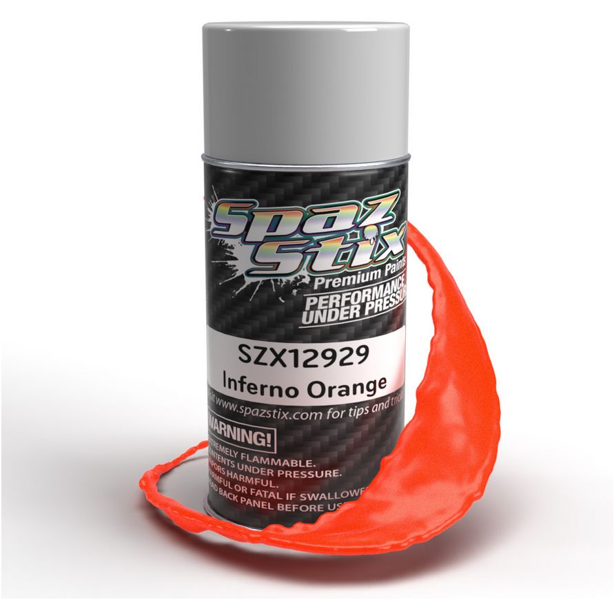 SZX12929 Spaz Stix Inferno Orange Aerosol Paint, 3.5oz Can