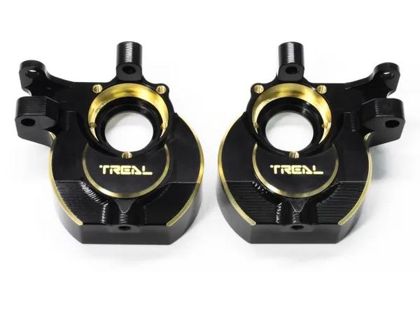 TREAL Brass Front Steering Knuckles, CNC Billet Machined Inner Portal Covers Heavy Weight 78g/pc Upgrades for Redcat GEN9 and Ascent Crawler