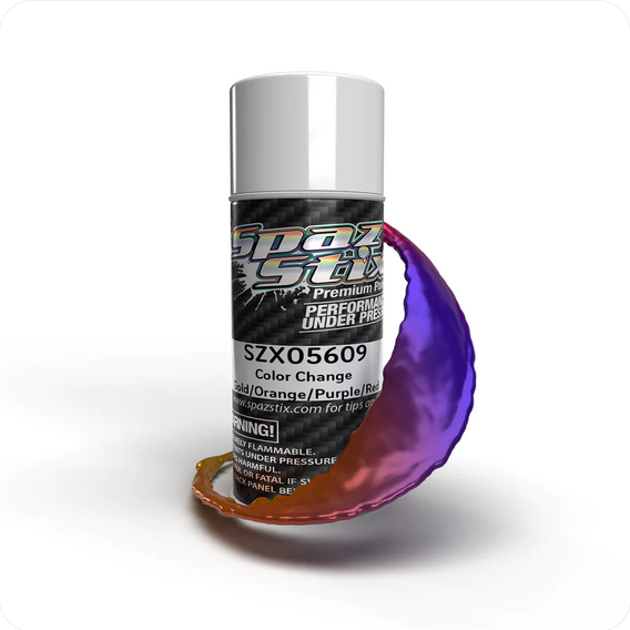 SZX05609 Spaz Stix Color Change Aerosol Paint, Gold/Orange/Purple/Red, 3.5oz Can