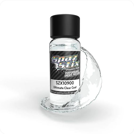SZX10900 Spaz Stix Ultimate Clear Coat for Mirror Chrome, Airbrush Ready Paint, 2oz Bottle