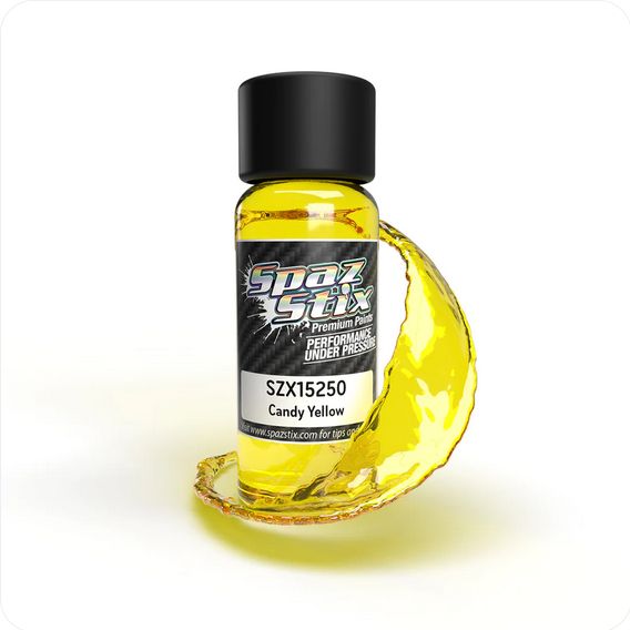 SZX15250 Spaz Stix Candy Yellow Airbrush Ready Paint, 2oz Bottle