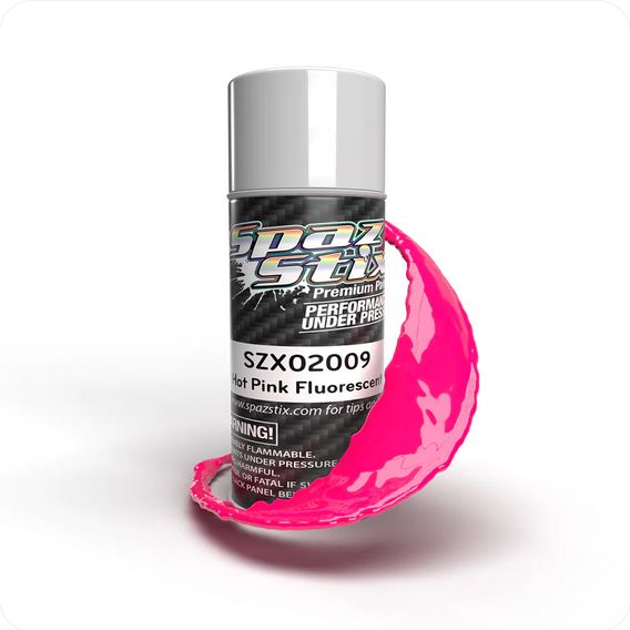 SZX02009 Spaz Stix Hot Pink Fluorescent Aerosol Paint, 3.5oz Can