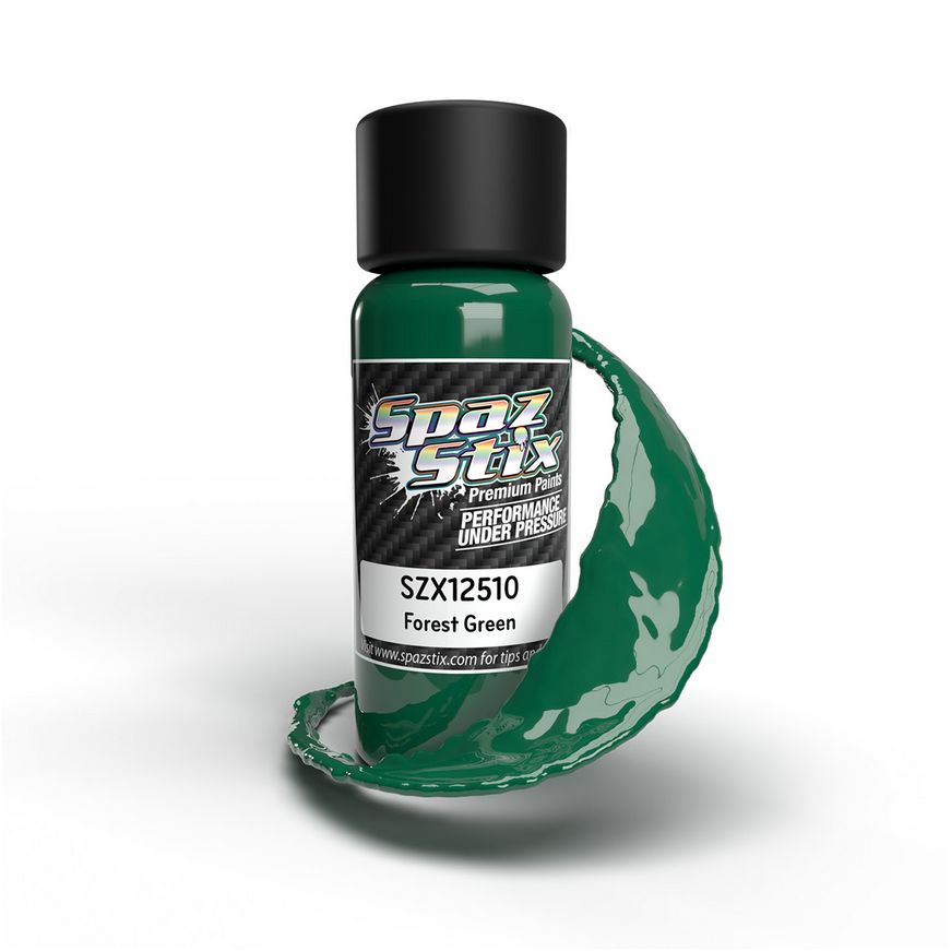 SZX12510 Spaz Stix Forest Green Airbrush Ready Paint, 2oz Bottle