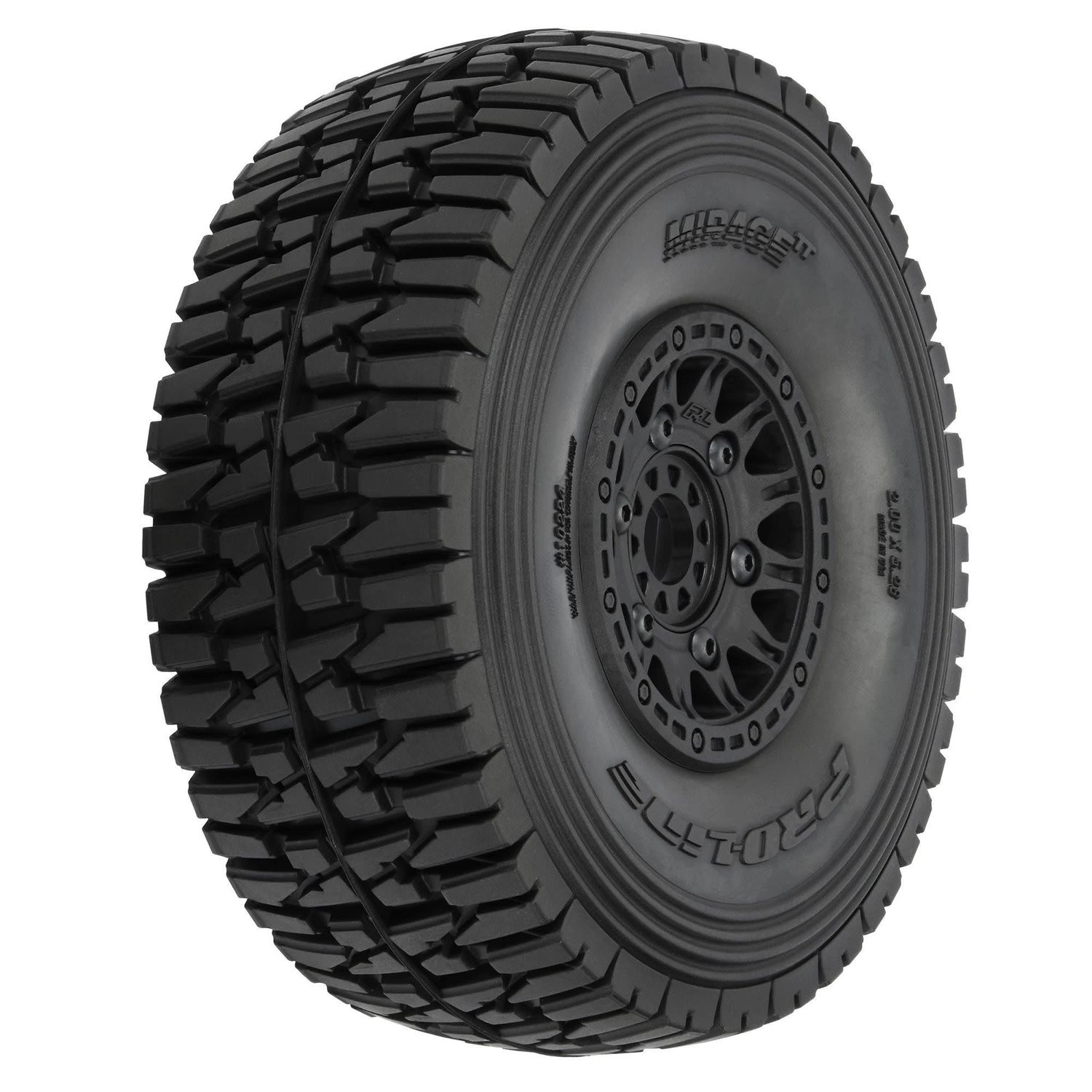 PRO1022410 Pro-Line 1/7 Mirage TT BELTED F/R Tires MTD 17mm Blk Raid (2): Mojave 6S, UDR