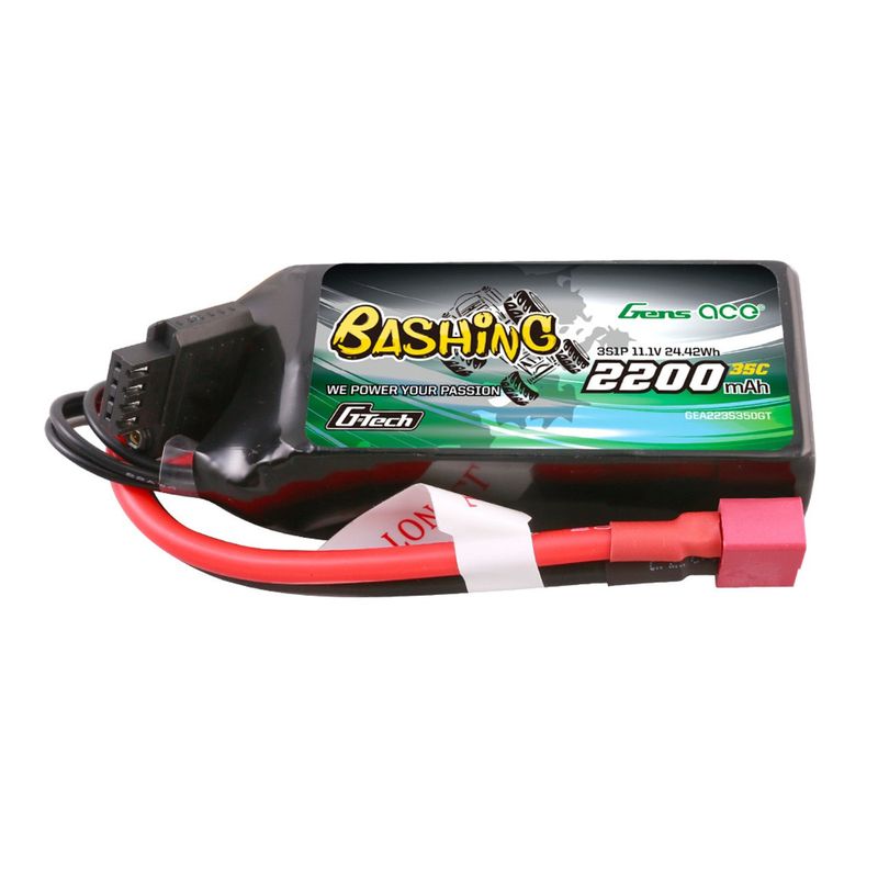 GEA223S35DGT GensAce 2200mAh 3S 11.1V 35C Bashing G-tech Lipo Battery Pack w/ Deans Plug