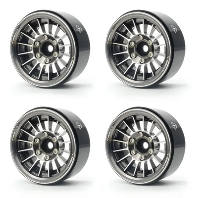 TREAL 1.9" Beadlock Wheels (4) Multi Spoke Rim Crawler Wheels for 1/10 SCX10 III TRX-4 RC Trucks-Type J Red