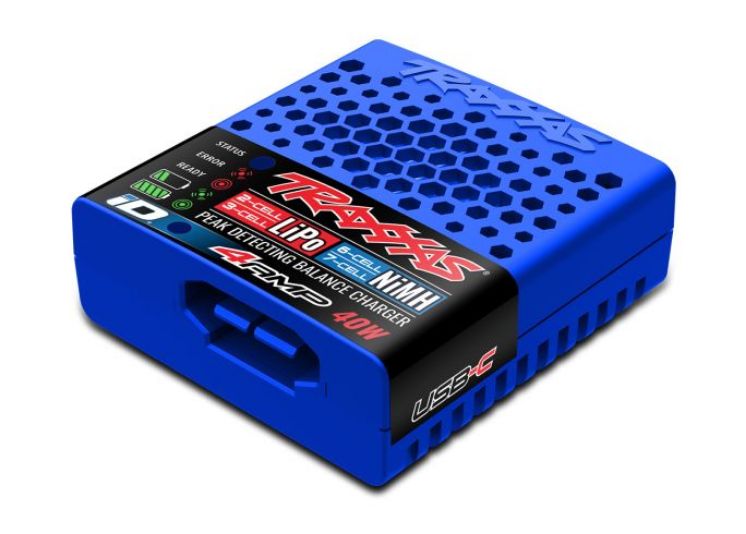 TRA2985 Traxxas Charger, EZ-Peak®, USB-C, 40W, NiMH/LiPo with iD® Auto Battery Identification