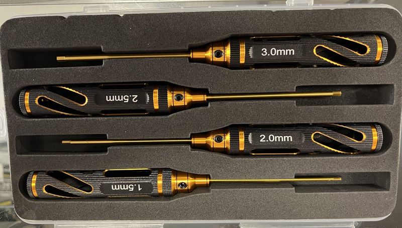FERC02030 Fast Eddie's RC Allen Wrench Set - 1.5, 2, 2.5, 3mm Hex 4pcs w/case