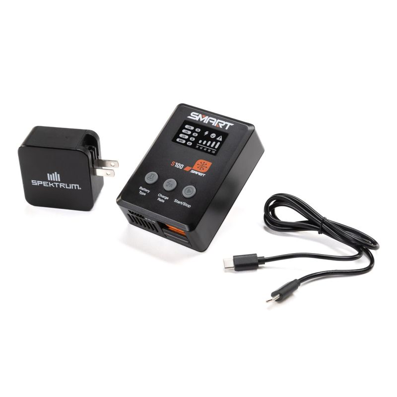 SPMXC2090C Spektrum S100 1x100W USB-C Smart Charger, 65W USB-C GaN Power Supply Combo