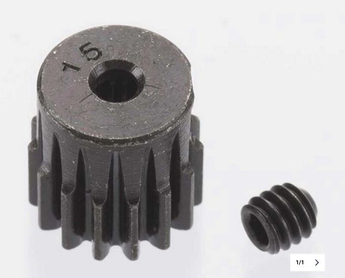 RRP1815 Robinson Racing Hard Blackened Steel Mini Pinion 2mm, .5 Mod 15T