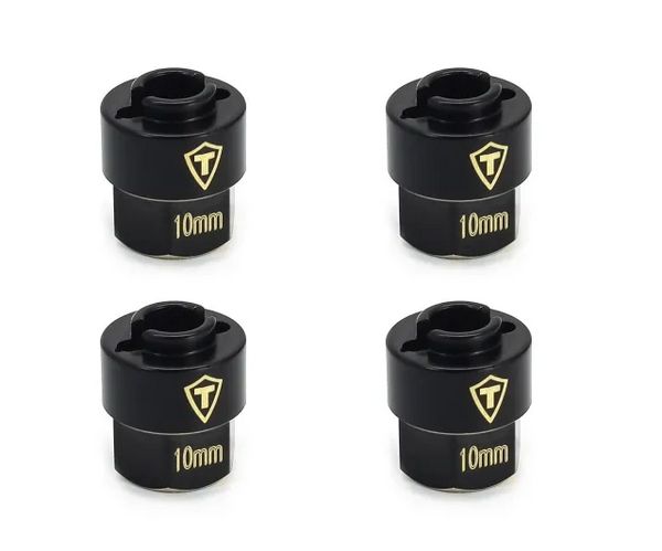 TREAL Brass Extended Wheel Hubs 7mm*10mm Hex, 3g/pc (4pcs) for 1/18 TRX4M Defender and Bronco (Black)