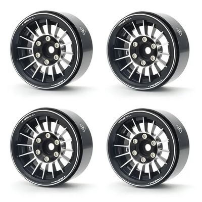 TREAL 1.9" Beadlock Wheels (4) Multi Spoke Rim Crawler Wheels for 1/10 SCX10 III TRX-4 RC Trucks-Type J Black