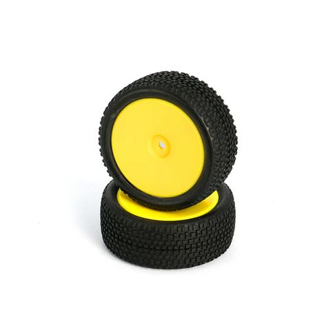 L6250 LC Racing  All Terrain 1/14  Buggy Front Mounted Tires Yellow, 12mm