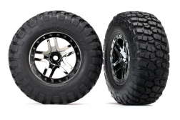 TRA6873T Traxxas SCT Black Chrome Wheels w/ BFG S1 Tires (2)