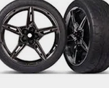 TRA9370 Traxxas 2.1 TRA9370 Traxxas 2.1" Black Chrome Front Wheels & Response Tires (2)