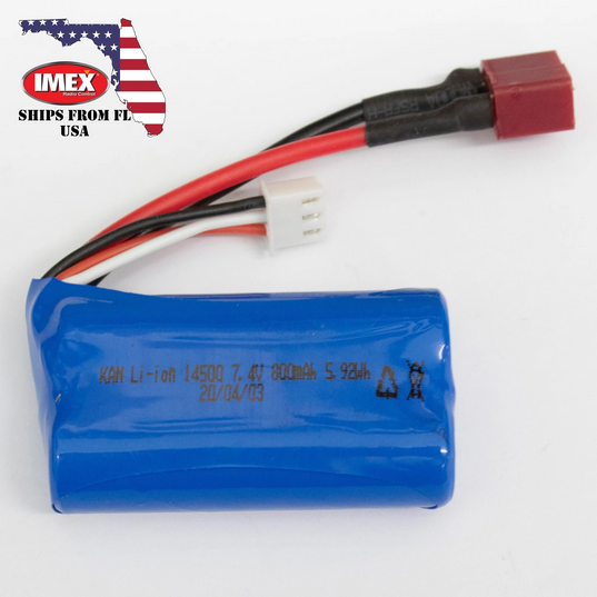 IMX16901 IMEX Battery Pack 7.4V 800mAh Li-ION w/Deans Plug