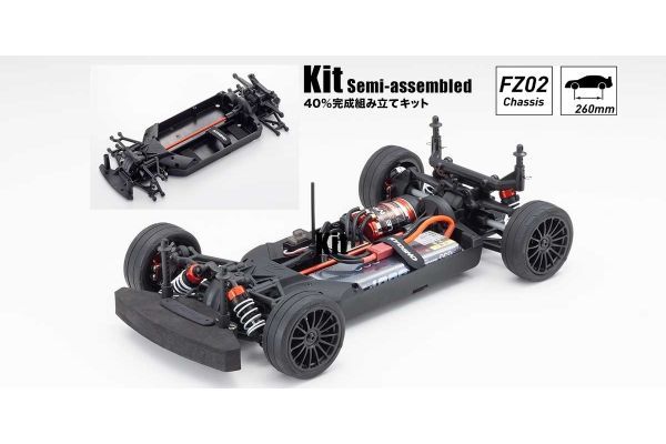 KYO34461C Kyosho Radio Controlled Electric Powered 4WD Touring Car FAZER Mk2 FZ02 Chassis Kit