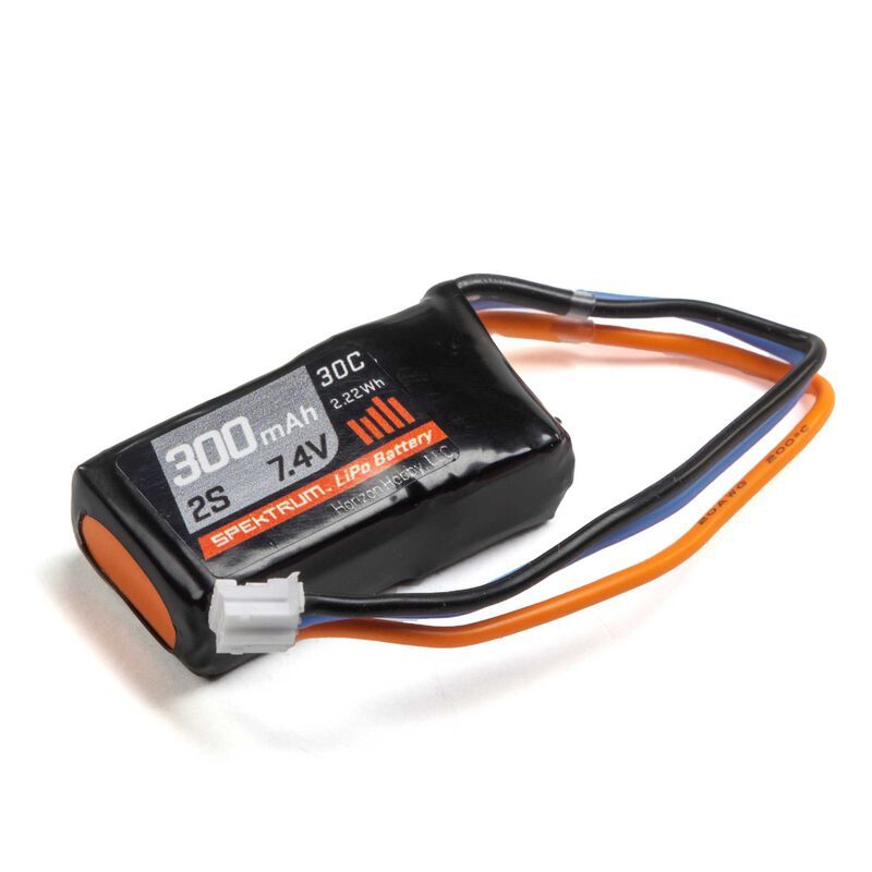 SPMX3002S30 Spektrum 300mAh 2S 7.4V 30C LiPo Battery; PH Connector