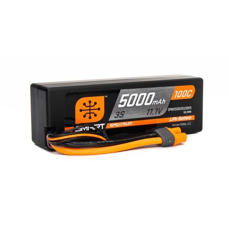 SPMX50003S100H3 Spektrum 5000mAh 3S 11.1V 100C Smart LiPo Hardcase; IC3